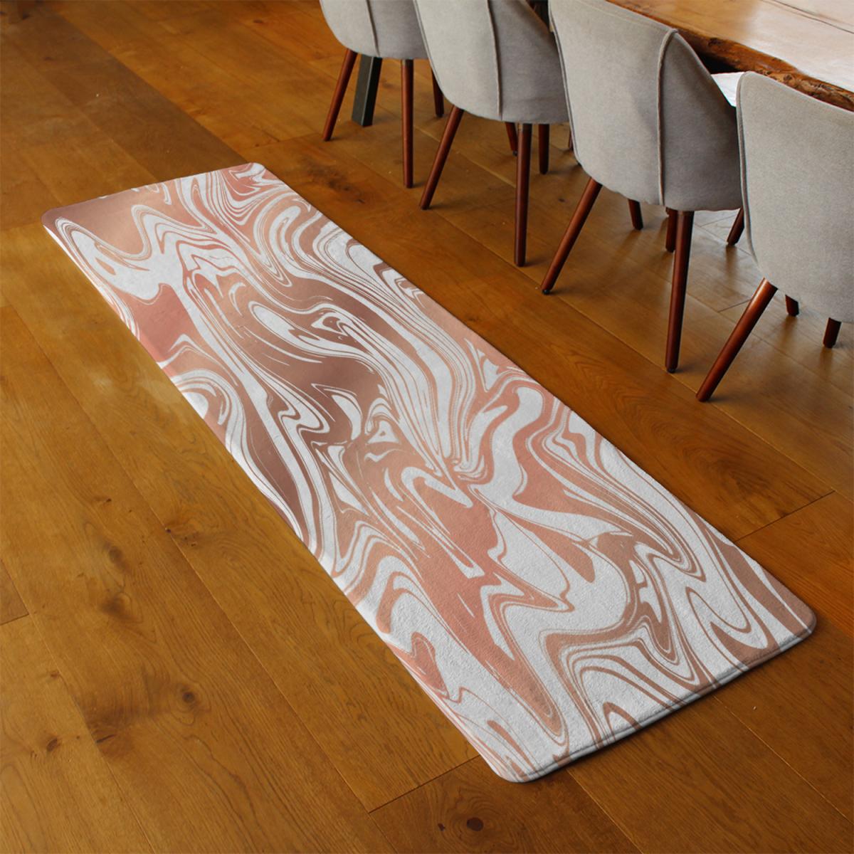 Rose Gld Marble Runner Rug - Pink – image 2
