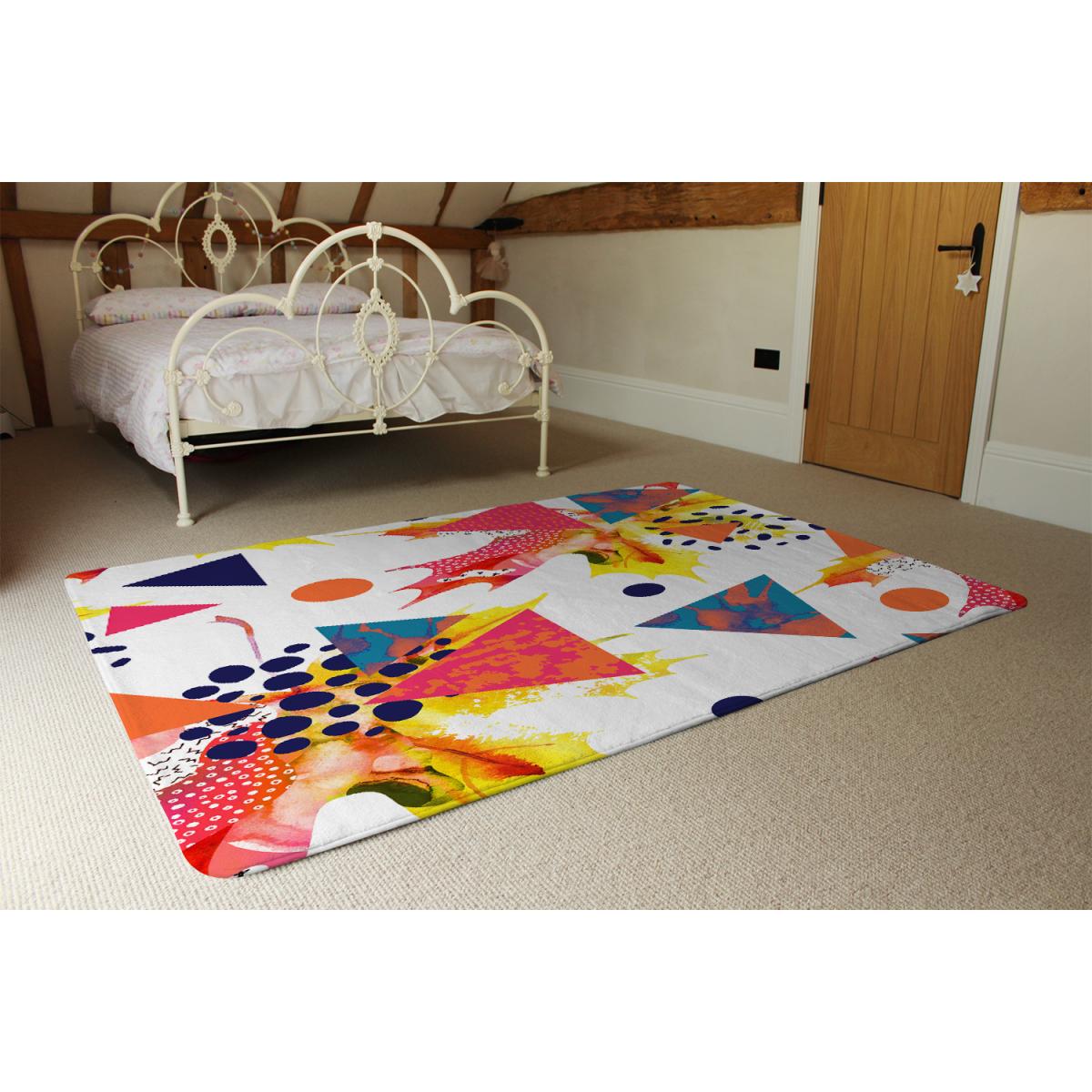 Maple Leaves  Geometric Patterns Rug - Red / 110cm – image 3