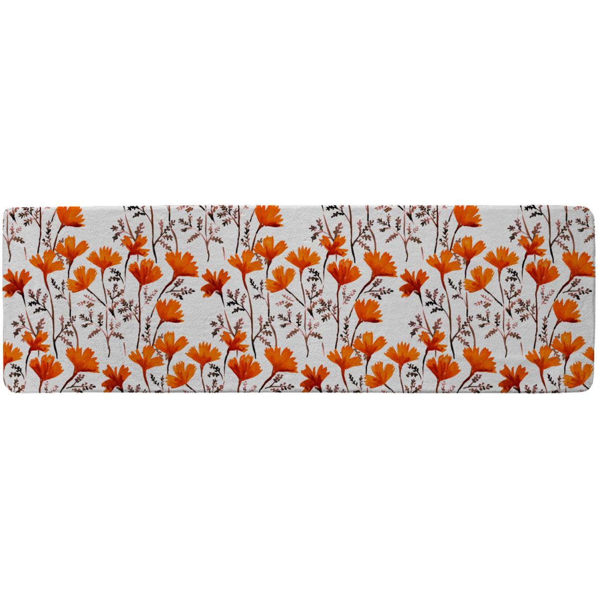 Flowers In Autumn Colours Runner Rug - Orange – image 2
