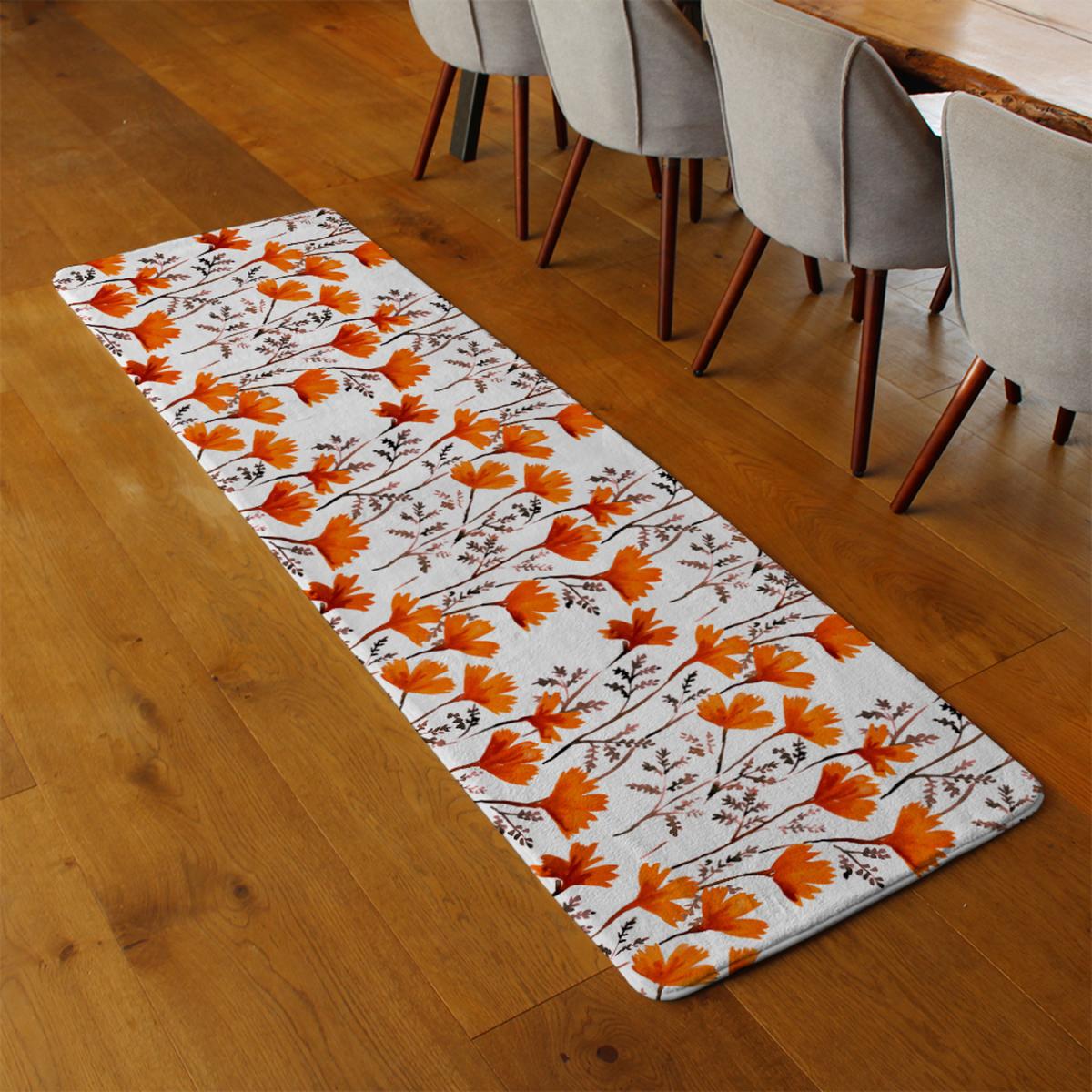 Flowers In Autumn Colours Runner Rug - Orange – image 3