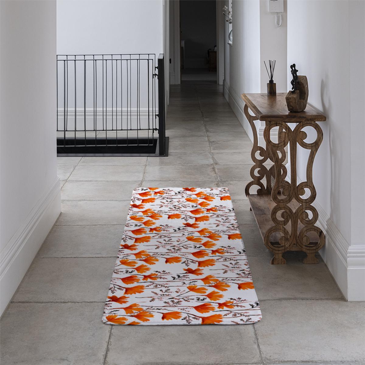 Flowers In Autumn Colours Runner Rug - Orange – image 4