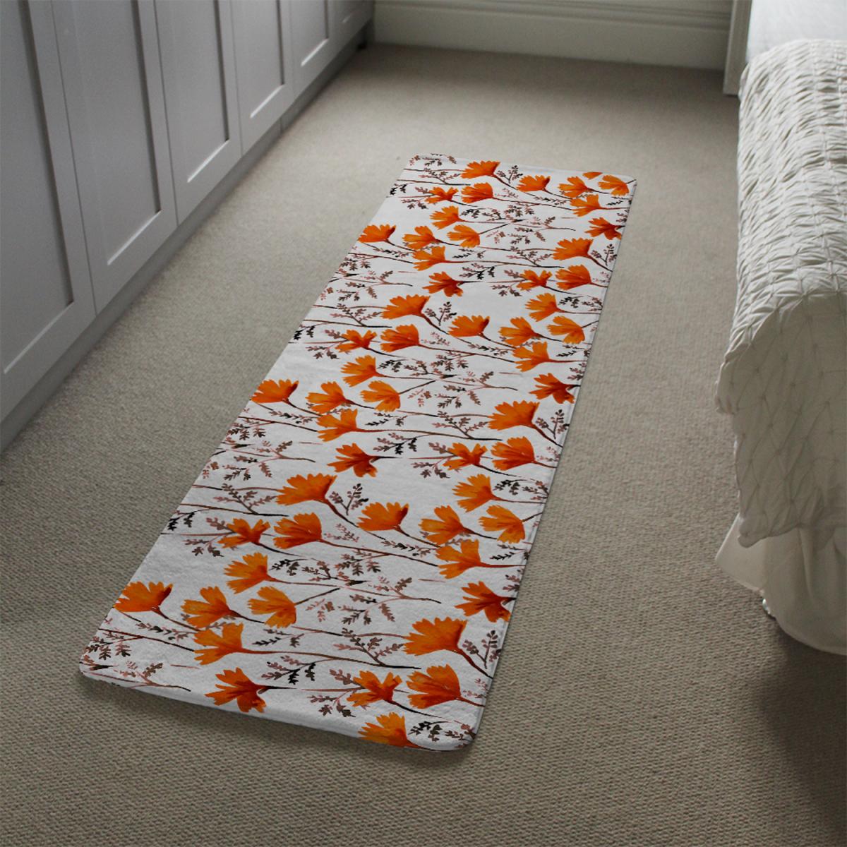 Flowers In Autumn Colours Runner Rug - Orange – image 1