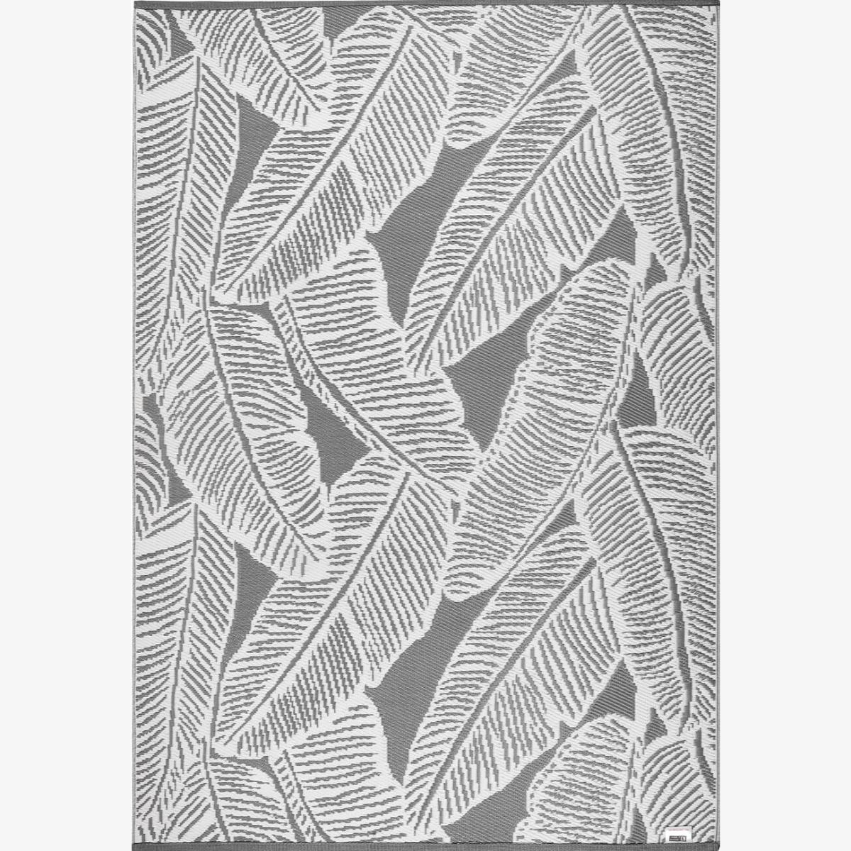 Fine Leaf Outdoor Rug - Charcoal