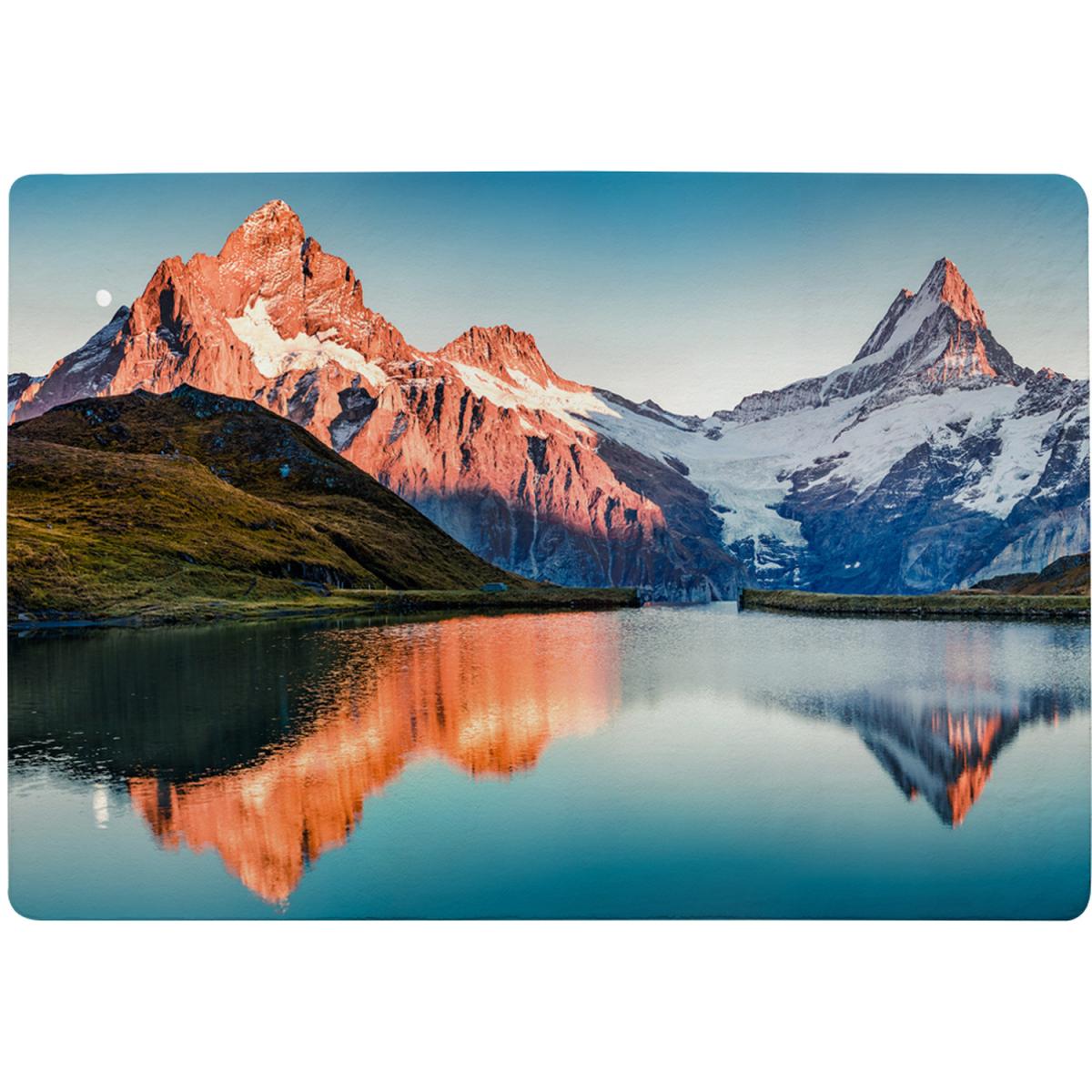 Fantastic Evening Panorama Of Bachalp Lake Designer Rug - Blue / 110cm – image 2