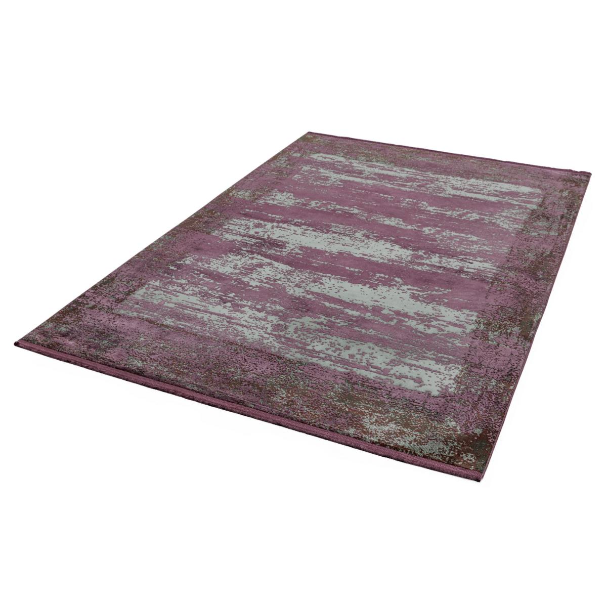 Athera Distressed Border Rugs in AT04 Bordeaux Purple – image 2