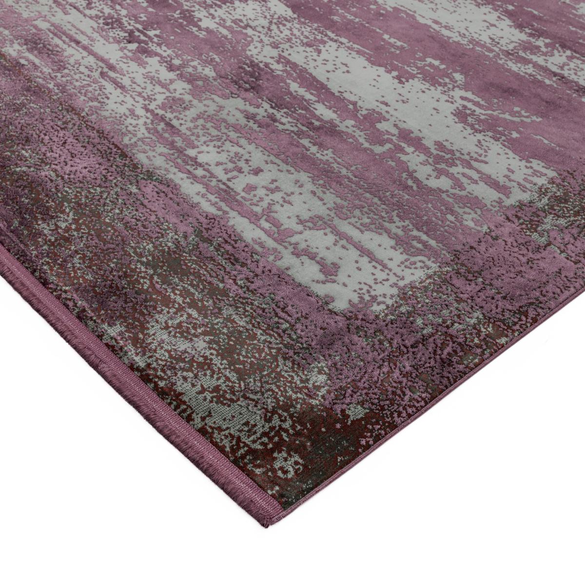 Athera Distressed Border Rugs in AT04 Bordeaux Purple – image 3