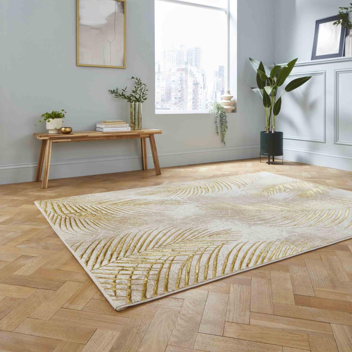 Creation 50051 Botanical Rugs in Beige Gold 120x170cm – image 2