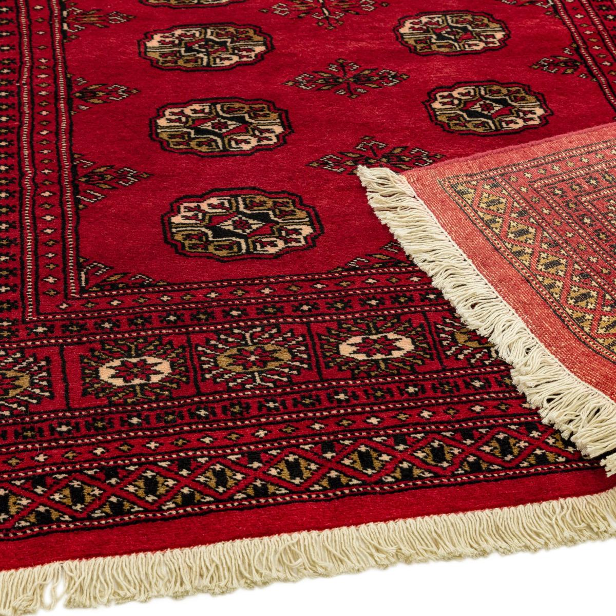 Bokhara Rugs in Red Hand Knotted Traditional Design 91x61cm – image 1