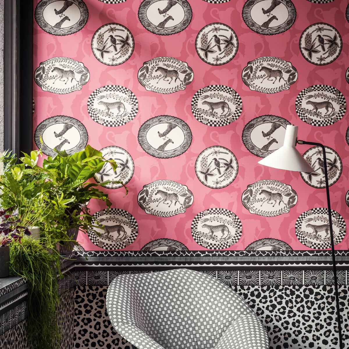 Matrinah Wallpaper 4023 by Cole & Son in Fuchsia PinkRoll