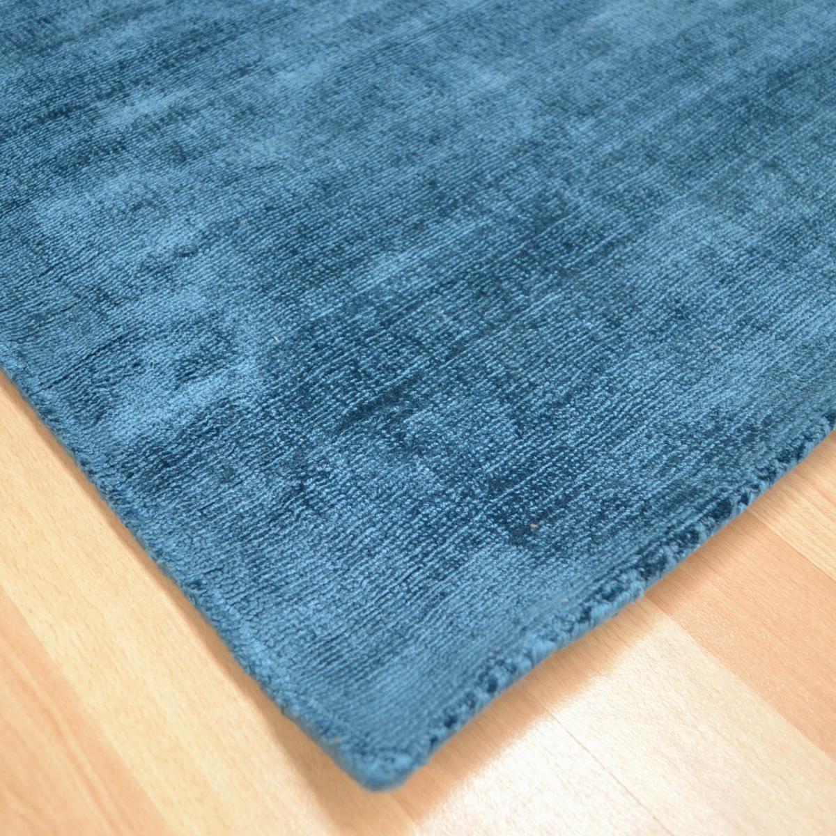 Blade Plain Rugs in Teal Blue - Silky Viscose Pile 160x230cm – image 2