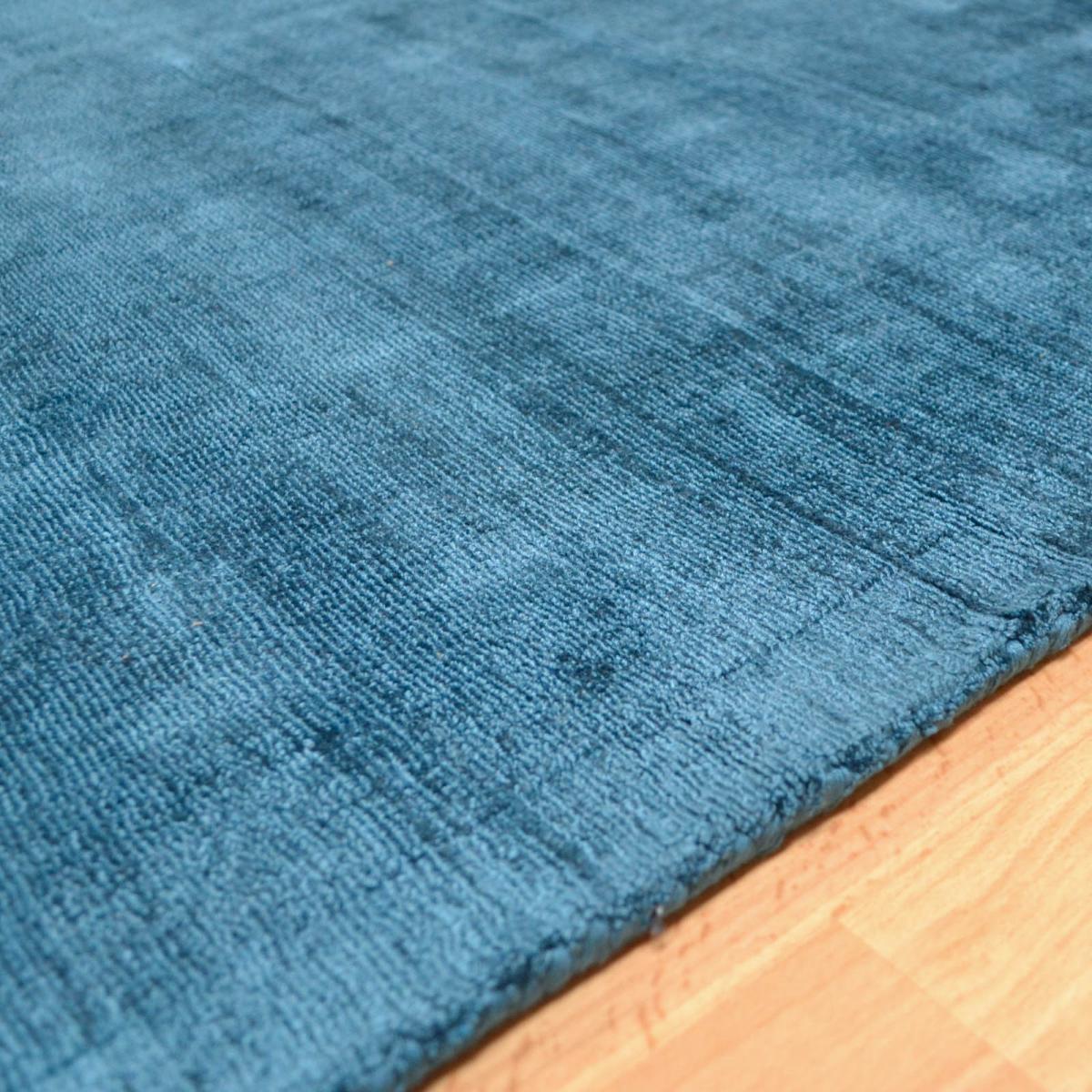 Blade Plain Rugs in Teal Blue - Silky Viscose Pile 160x230cm – image 3