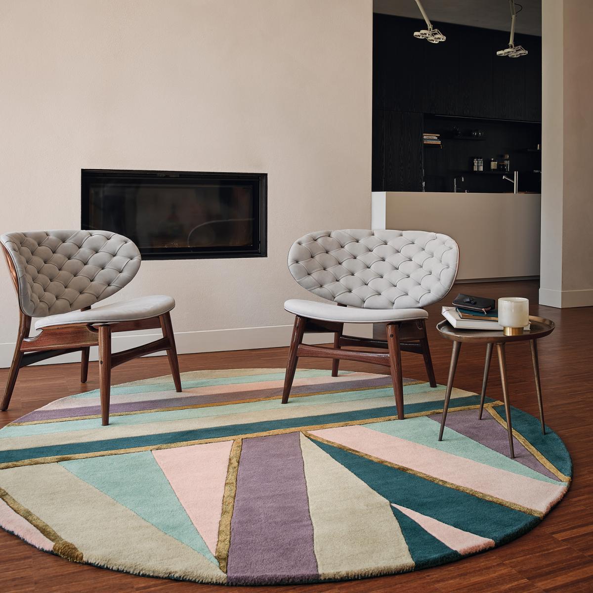 Sahara Round Rugs 56102 by Ted Baker in Pink200x200cm – image 1
