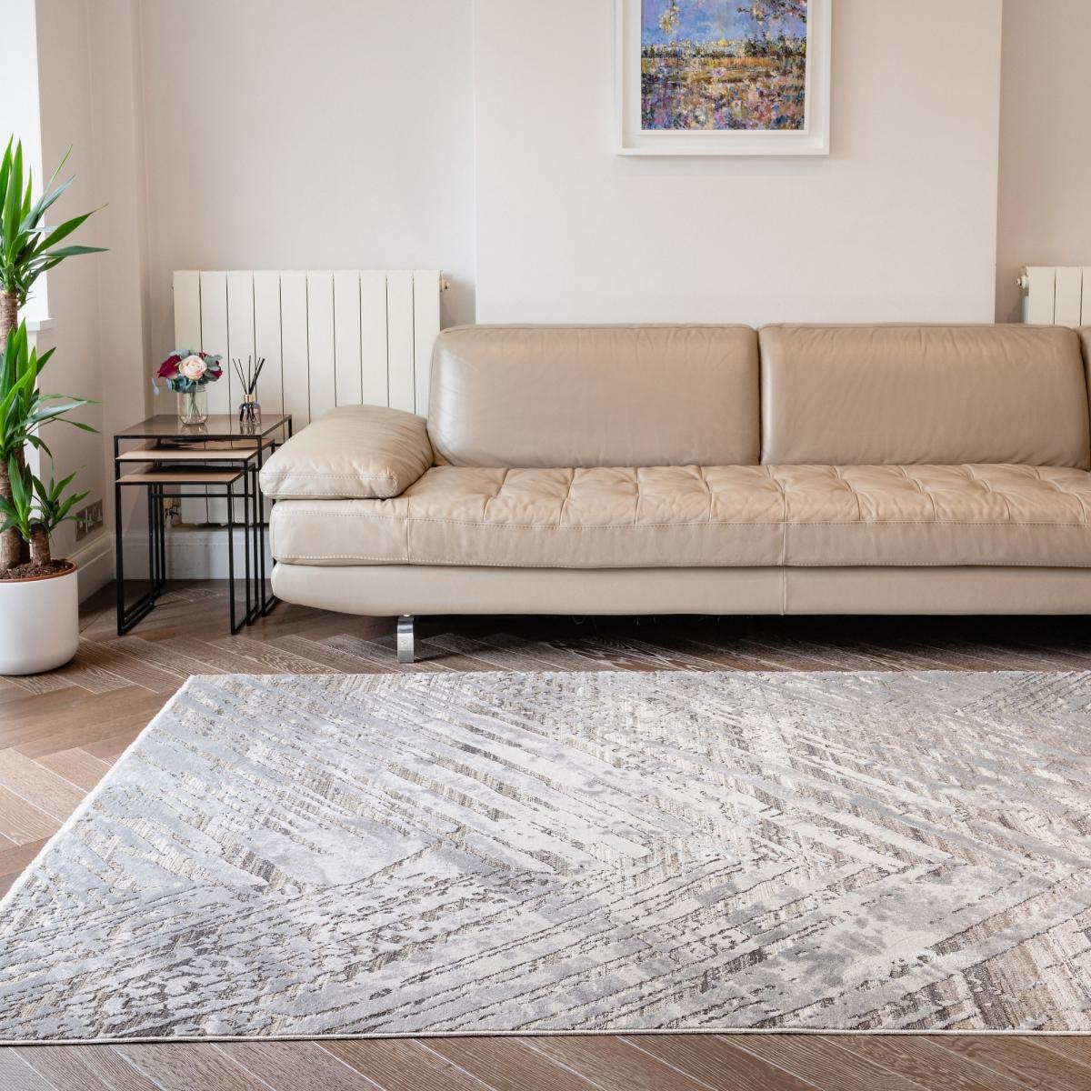Onyx ONX06 Abstract Rugs in Silver Grey – image 1
