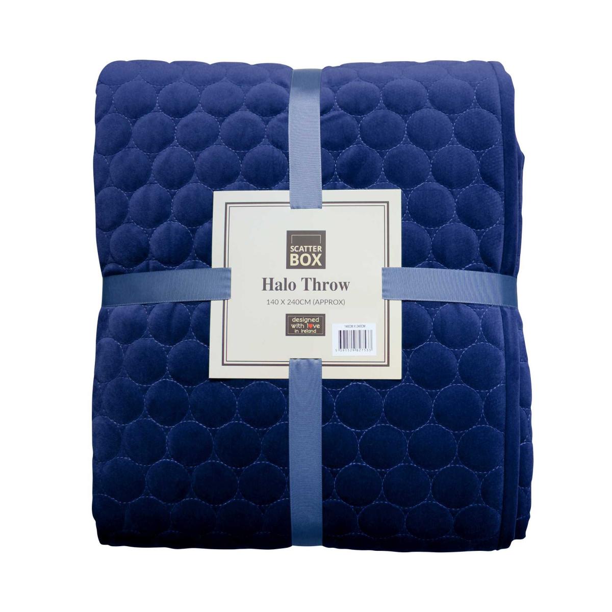 Halo Quilted Soft Luxury Throw in Navy Blue&nbsp;140x240cm – image 3