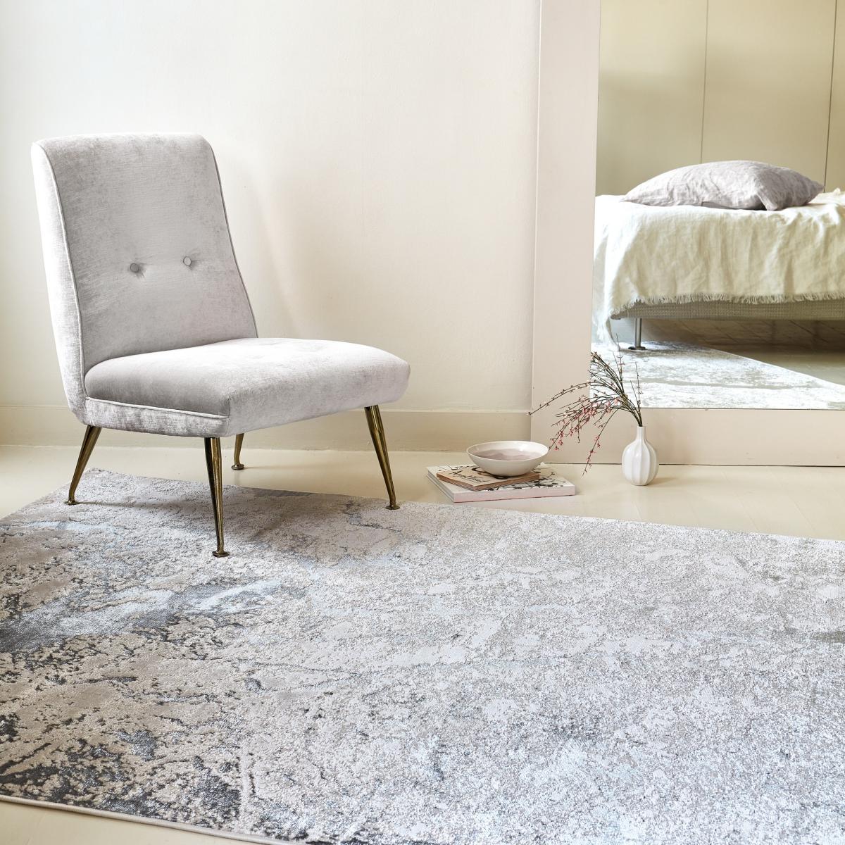 Aurora Solar AU03 Marble Rugs in Silver Grey – image 2