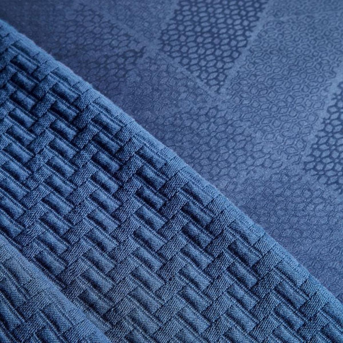Osaka Jacquard Geometric Bedding in Midnight Blue 220x260cm – image 4