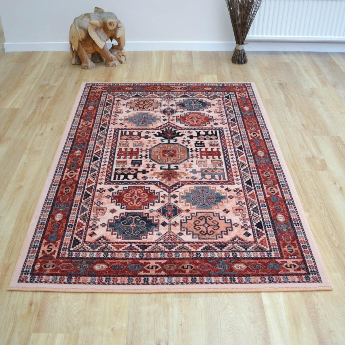 Royal Kashqai Traditional Wool Rugs 4306 100 in Cream and Brick 135x200cm – image 2