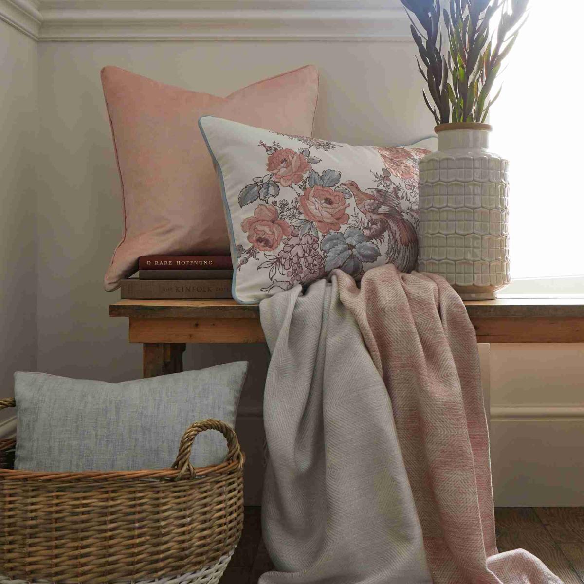 Birtle Floral Cushion by Laura Ashley in Blush Pink40x60cm – image 2