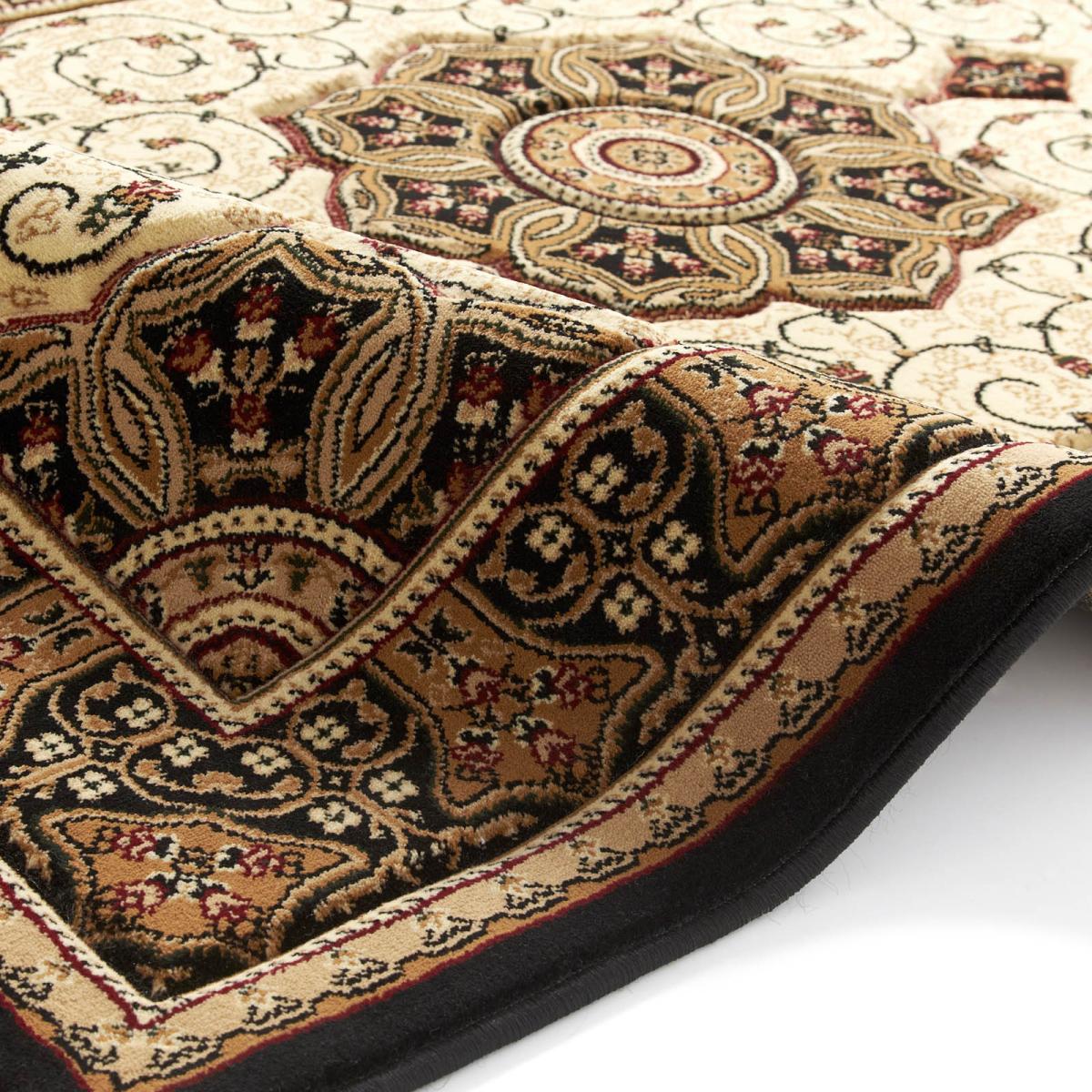 Heritage 4400 Traditional Medallion Rugs in Black Cream 200x290cm – image 2