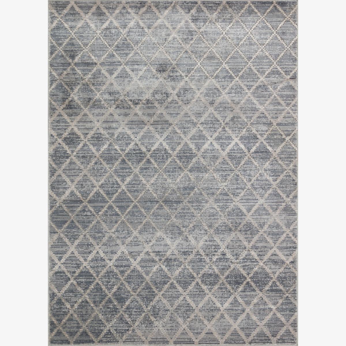 Luzon Distressed Geometric LUZ808 Rugs in Blue Grey