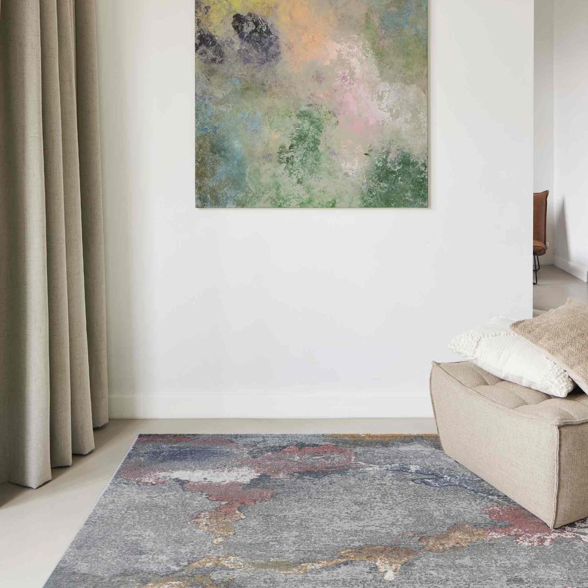 Galleria Modern Abstract Rugs 63802 7626 in Grey200x290cm – image 1