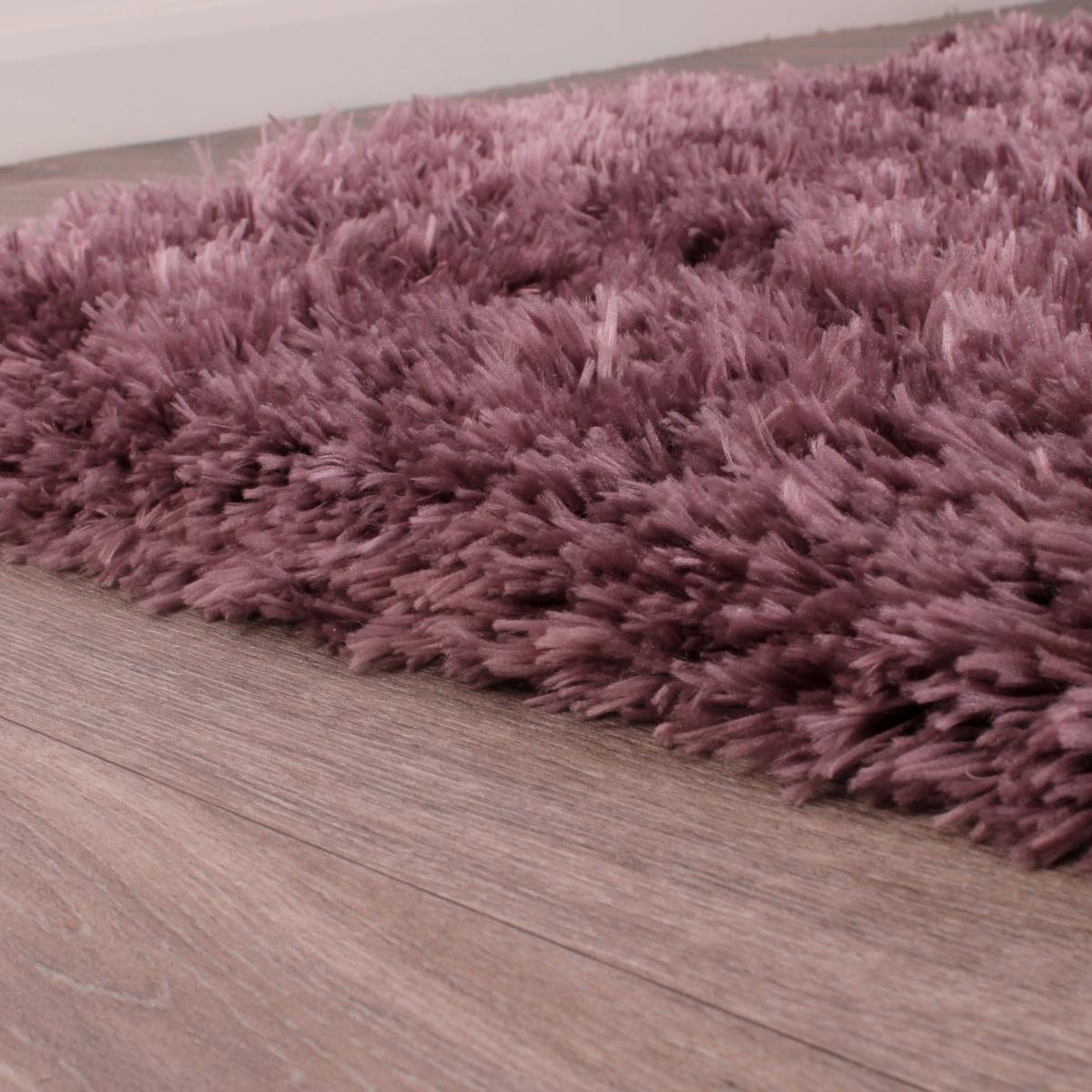 Flossy Plain Shaggy Rugs in Heather Purple 120x170cm – image 3