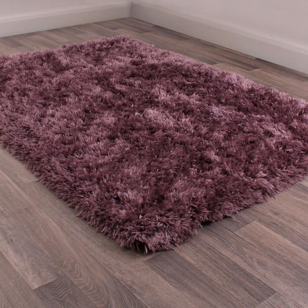 Flossy Plain Shaggy Rugs in Heather Purple 120x170cm – image 5