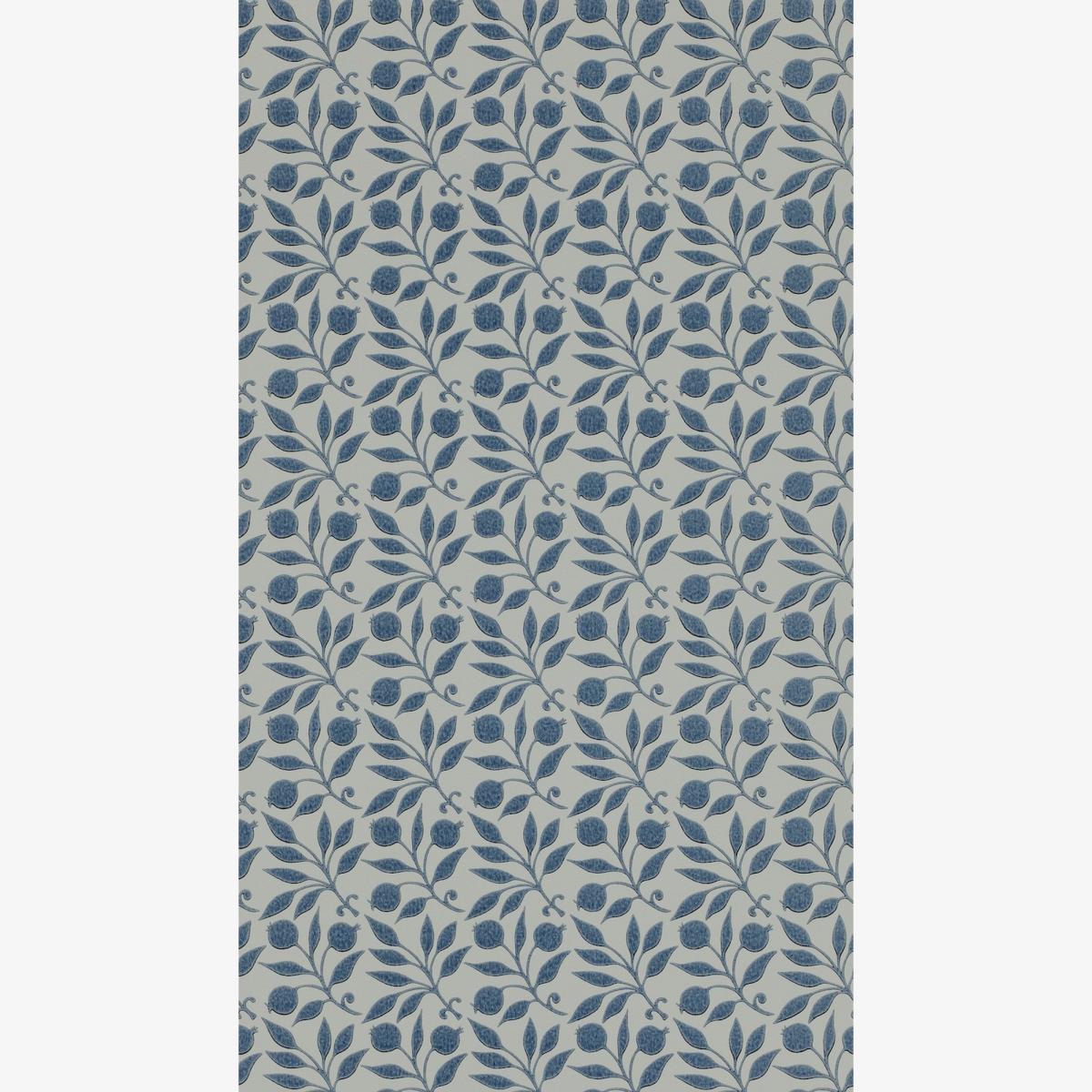 Rosehip Wallpaper 214711 by Morris & Co in Indigo Blue Roll