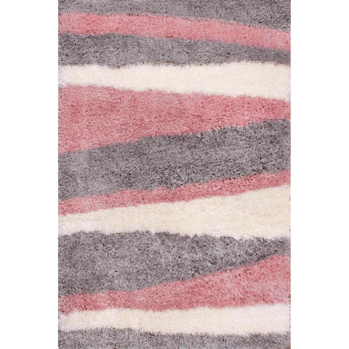 Boston Lightning Stripe Shaggy Rug in Blush Pink 80x150cm – image 5