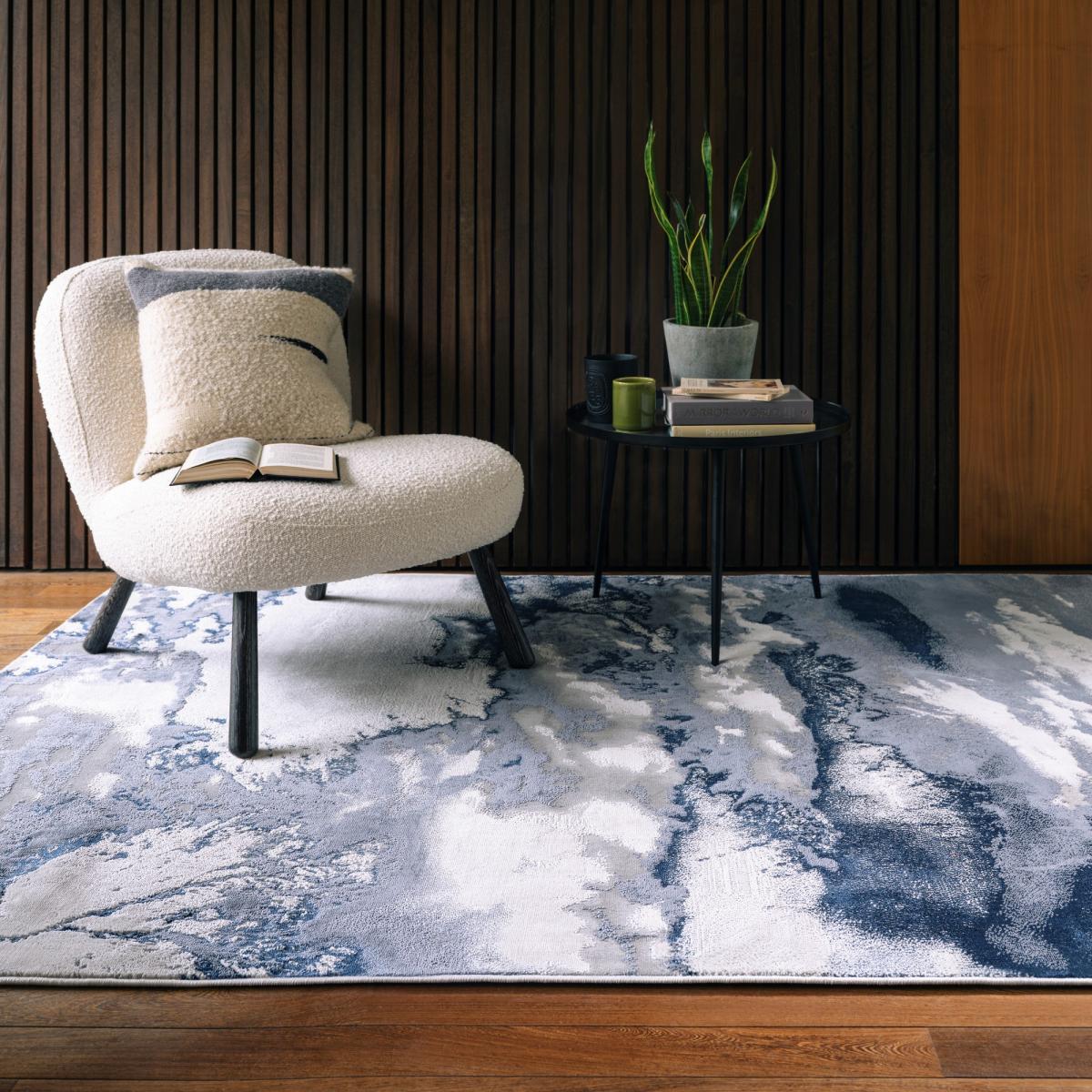 Aurora Storm AU20 Marble Rugs in Blue – image 1