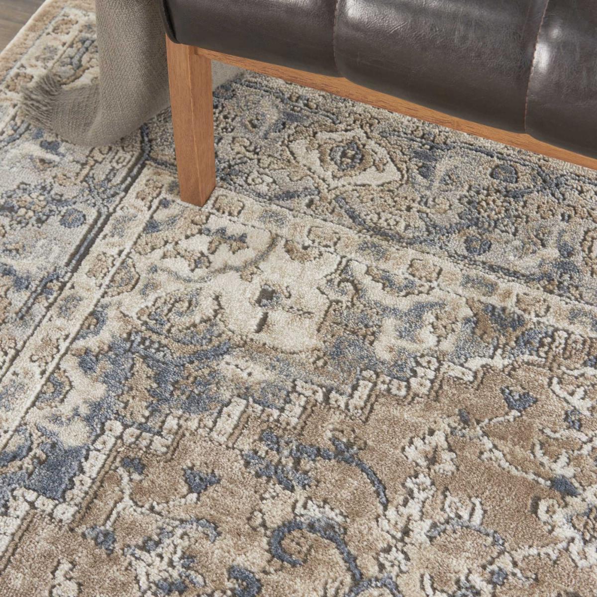 Quarry QUA05 Abstract Distressed Rugs in Beige Grey by Nourison – image 2