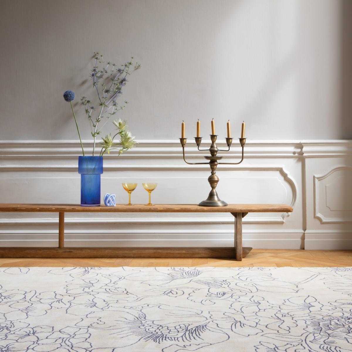 Linear Floral 162508 Rugs by Ted Baker in Blue250x350cm – image 3