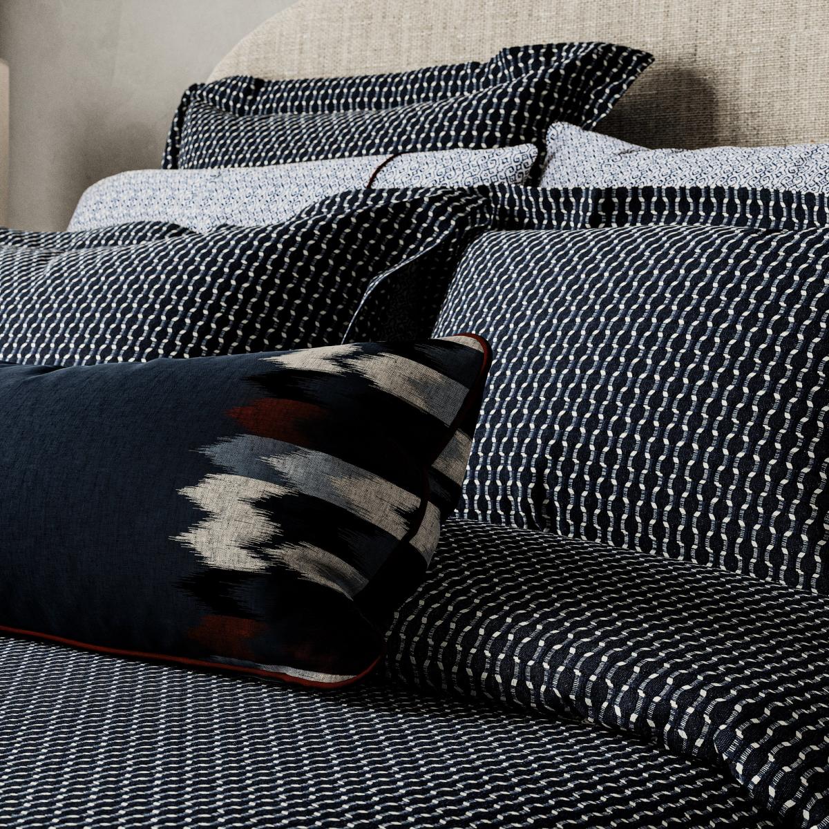 Aruni Textured Weave Bedding by Bedeck of Belfast in Midnight Blue 220x230cm – image 2