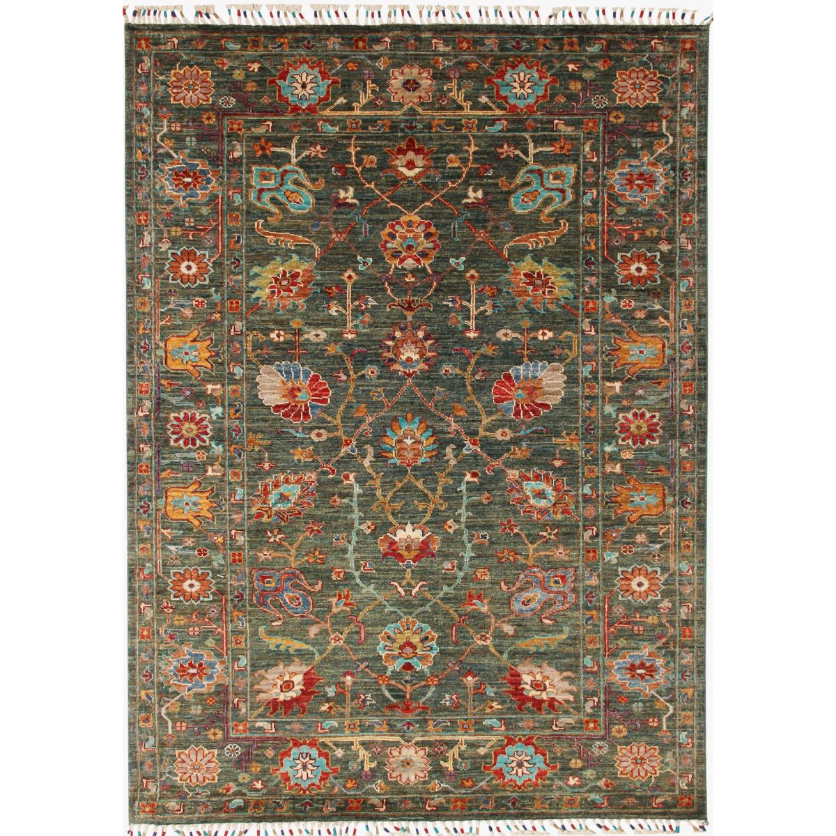 Sultani 48623 Traditional Hand Knotted Wool Rug in Green125x177cm – image 2