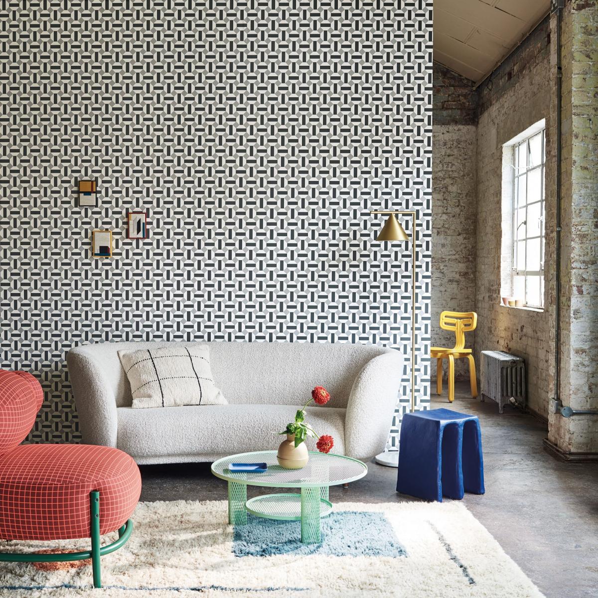 Alicatado Wallpaper 117 12036 by Cole & Son in Soot SnowRoll