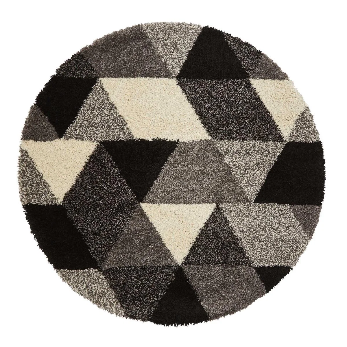 Royal Nomadic Geometric Round Circle Rugs 7611 in Black White 160x160cm – image 5