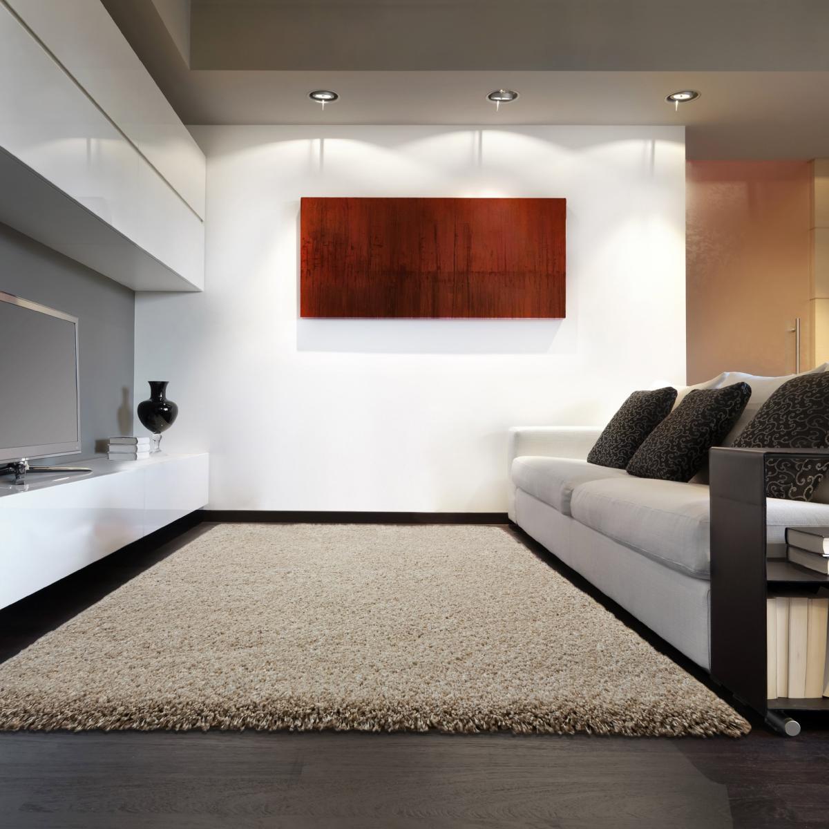 Twilight Speckled Shaggy Rugs 39001 6611 in Linen 65x130cm – image 1