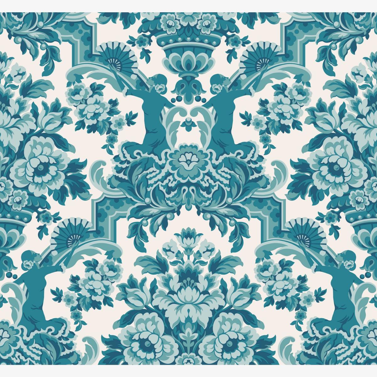 Lola Wallpaper 13042 by Cole & Son in Petrol BlueRoll