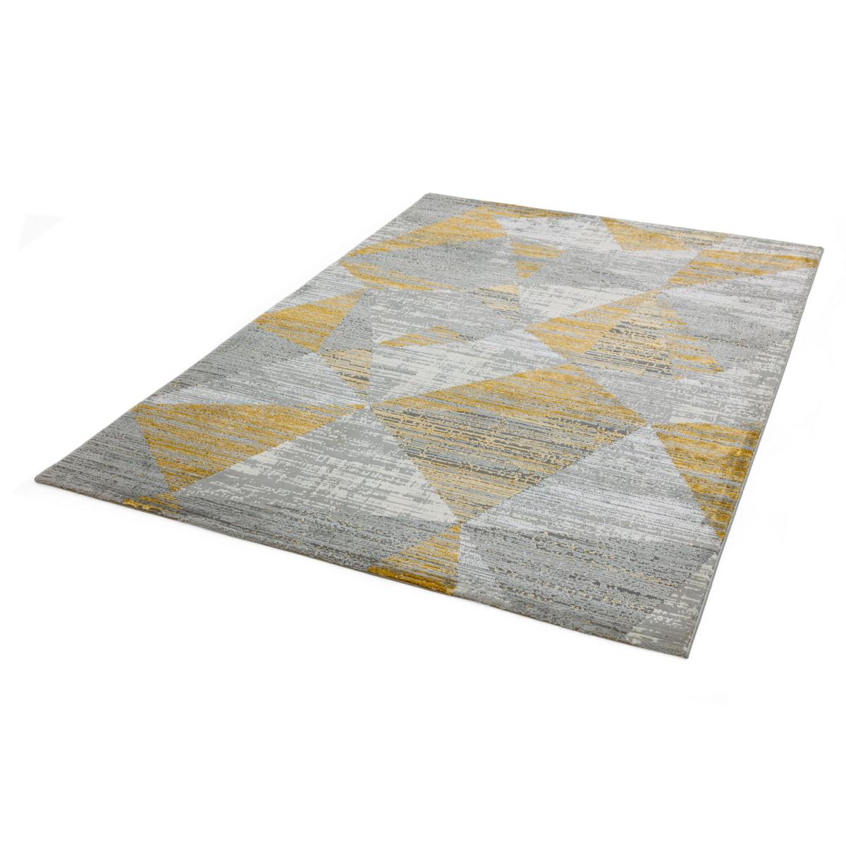 Orion Blocks Geometric Metallic Rugs in OR12 Yellow&nbsp;200x290cm – image 2