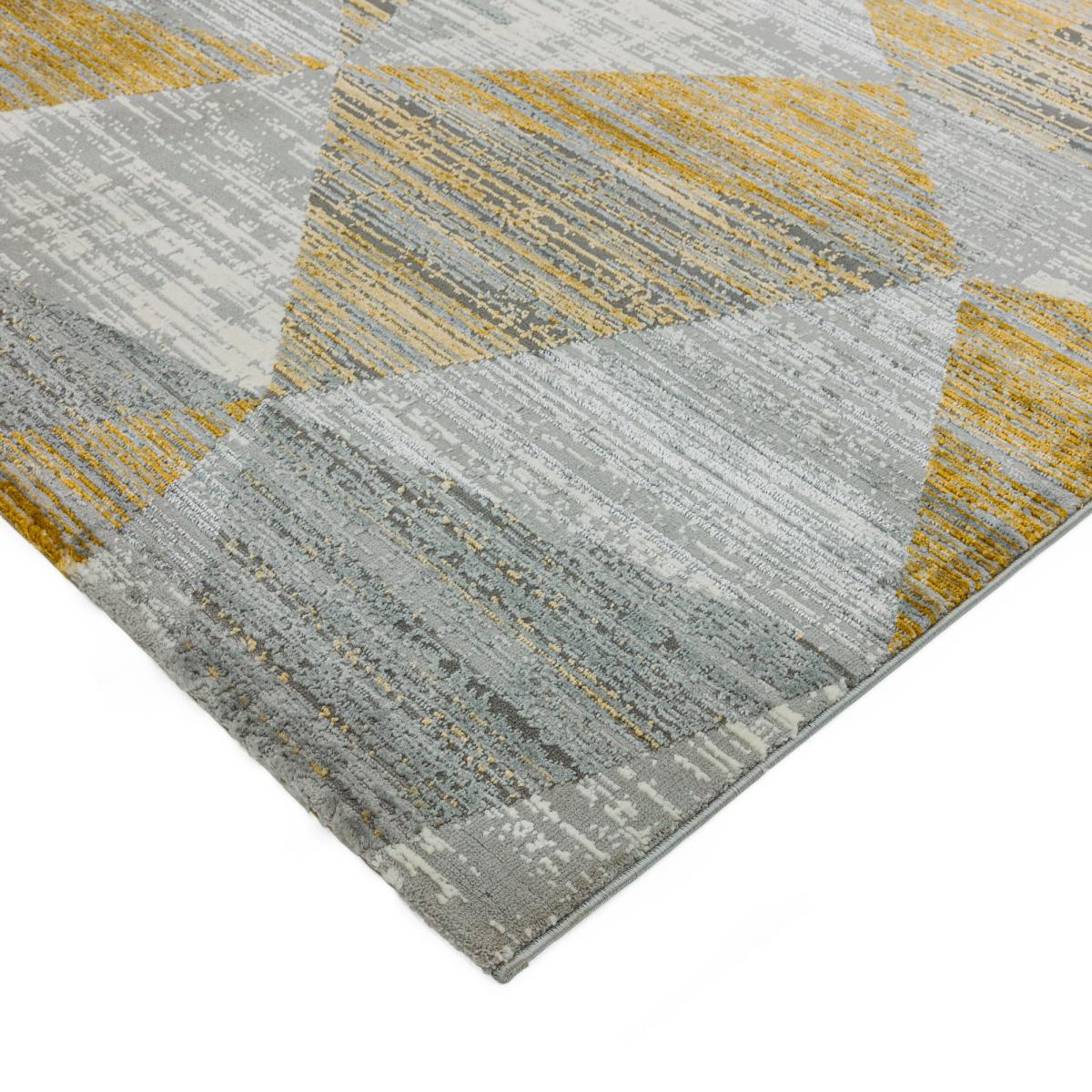 Orion Blocks Geometric Metallic Rugs in OR12 Yellow&nbsp;200x290cm – image 3