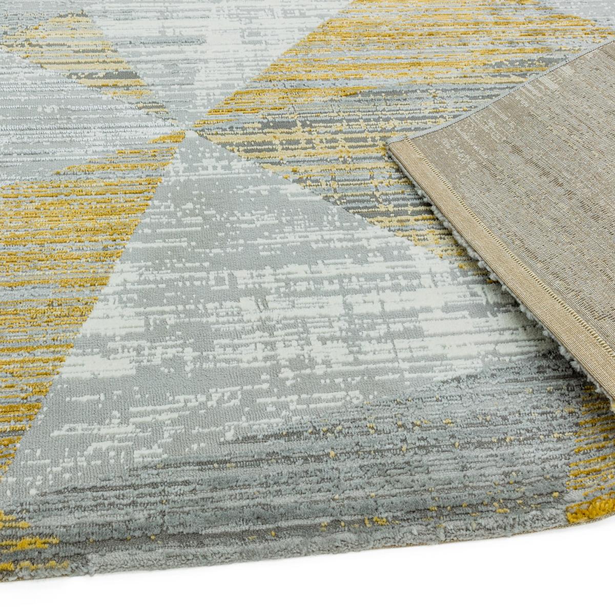 Orion Blocks Geometric Metallic Rugs in OR12 Yellow&nbsp;200x290cm – image 4