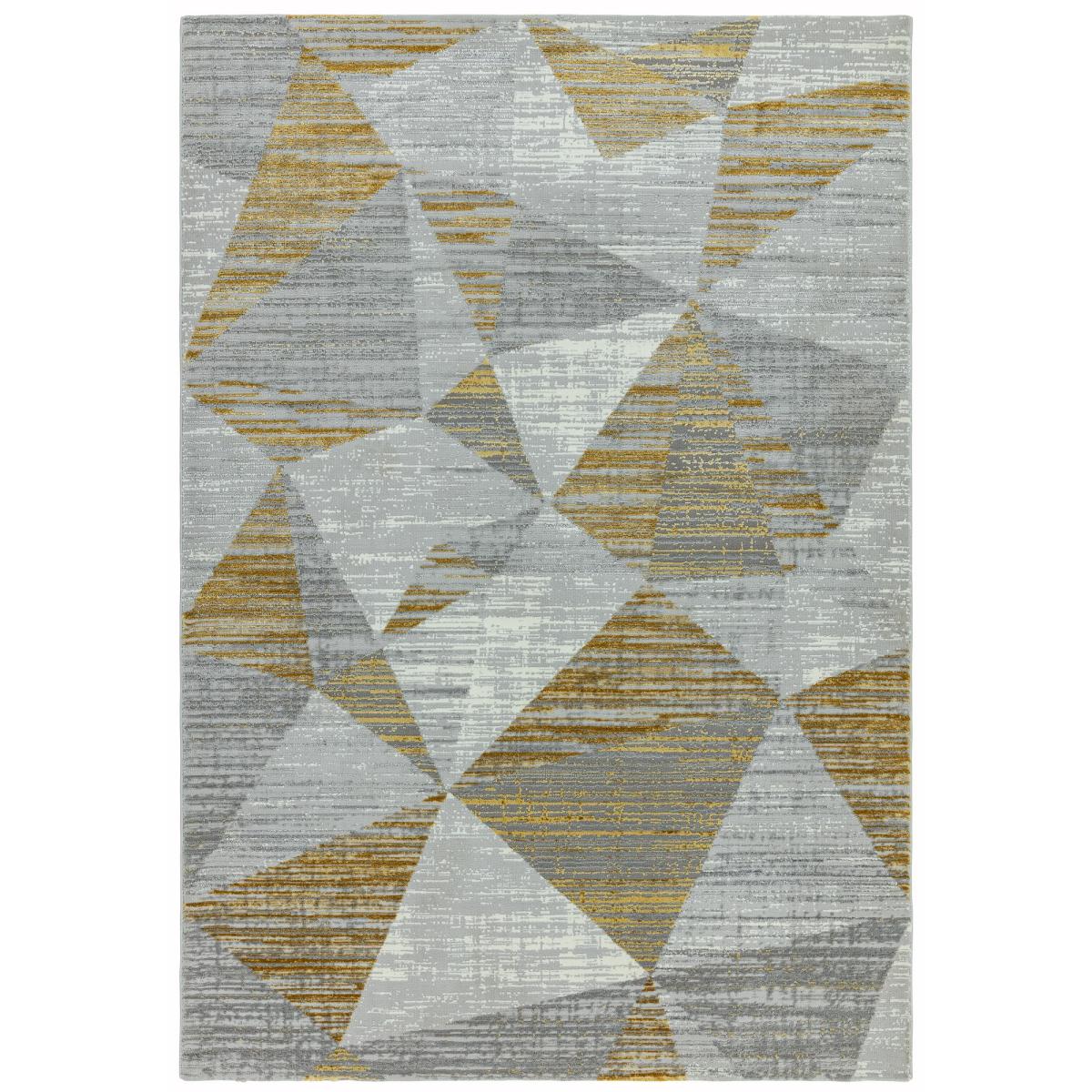 Orion Blocks Geometric Metallic Rugs in OR12 Yellow&nbsp;200x290cm – image 5