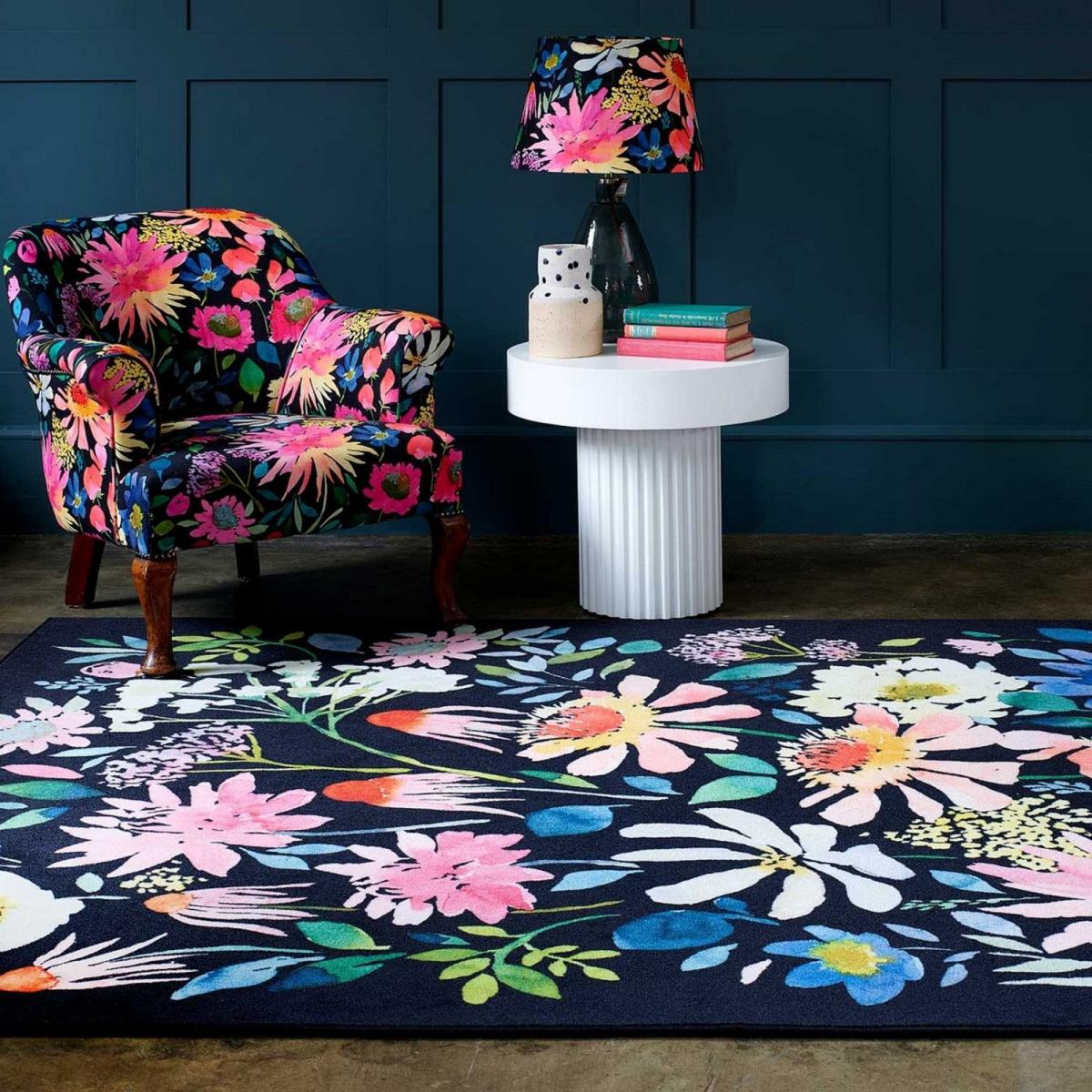 Zinnia 16505 Floral Rug in Black Multi by Bluebellgray – image 1