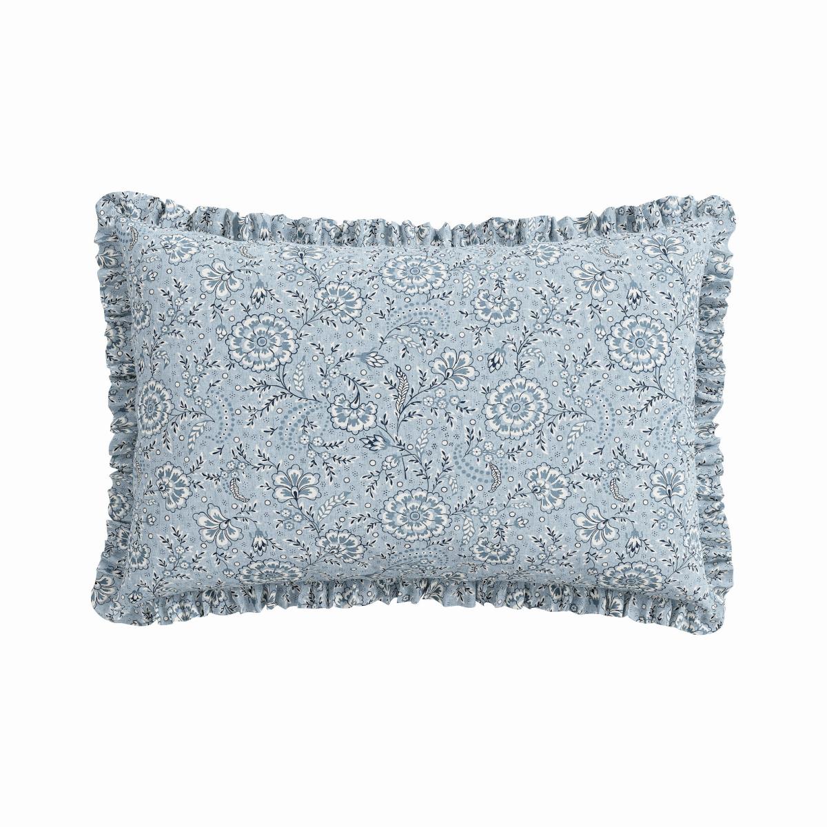 Azora Floral Bedding by Bedeck of Belfast in Chambray Blue&nbsp;74x48cm – image 3