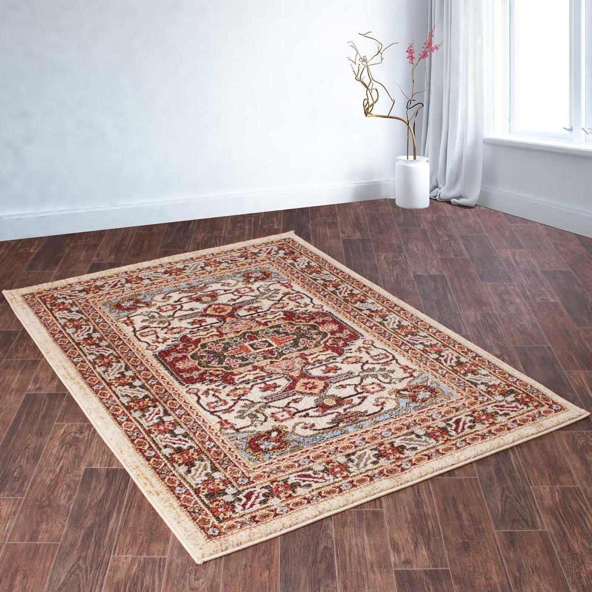 Cashmere Rugs 5570 in Cream and Multicolours 80x150cm – image 1