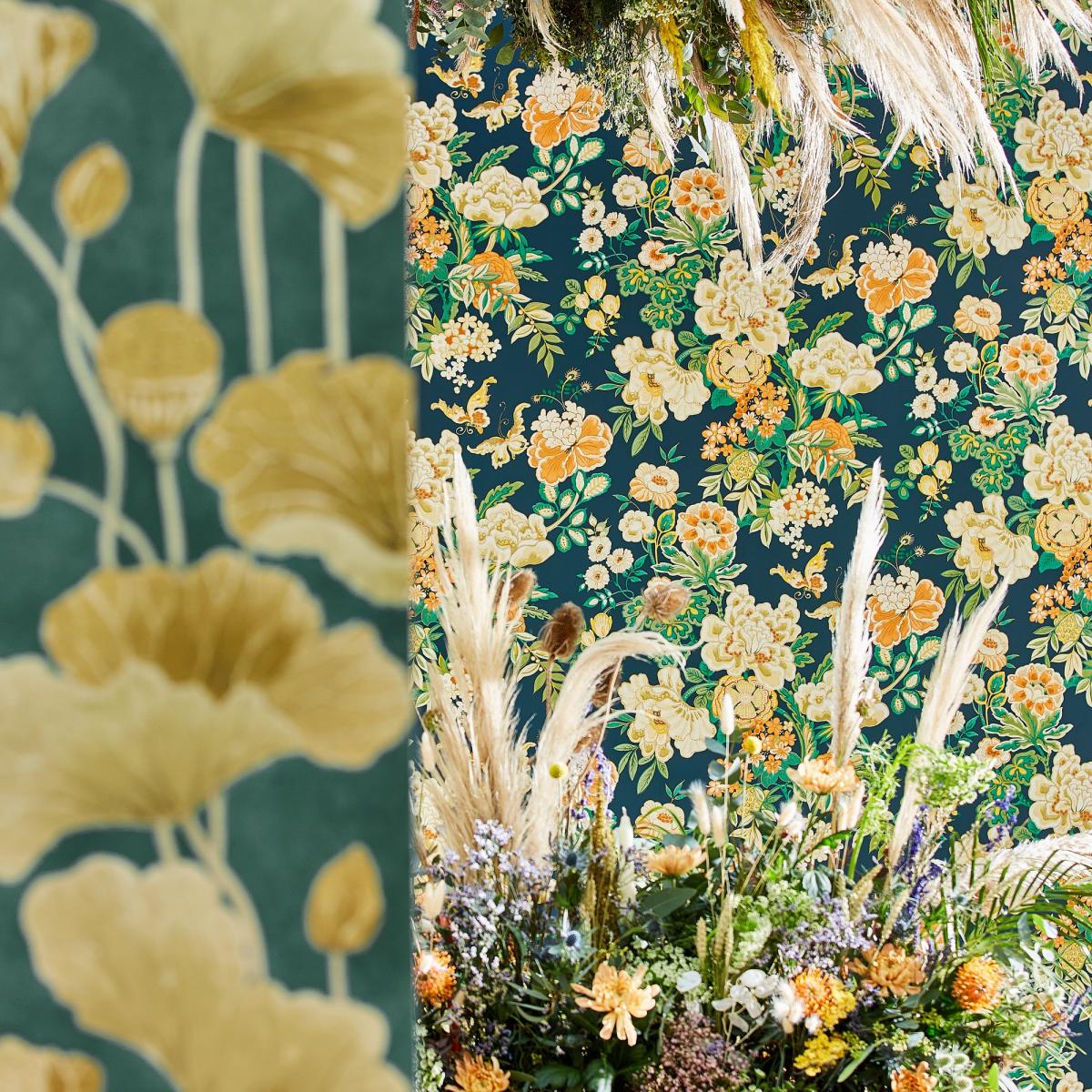 Lotus Leaf Wallpaper 217127 by Sanderson in Midnight Copper Roll – image 2