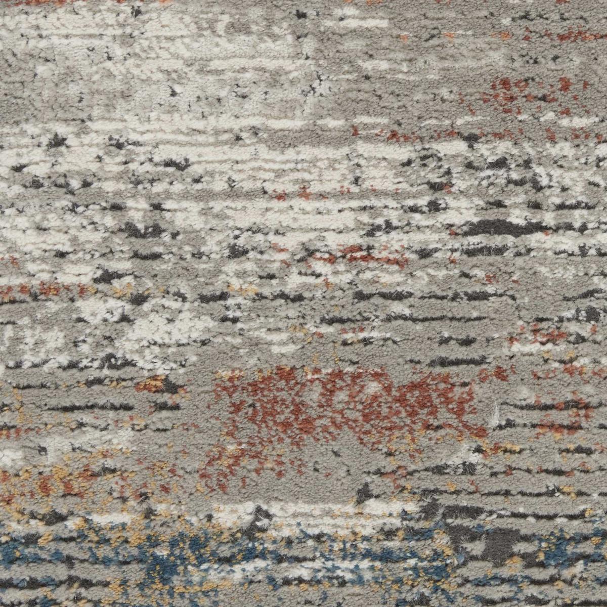 Rustic Textures RUS12 Abstract Rugs in Grey Multicolour 160x221cm – image 3