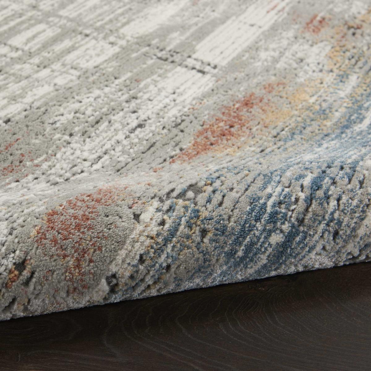 Rustic Textures RUS12 Abstract Rugs in Grey Multicolour 160x221cm – image 4