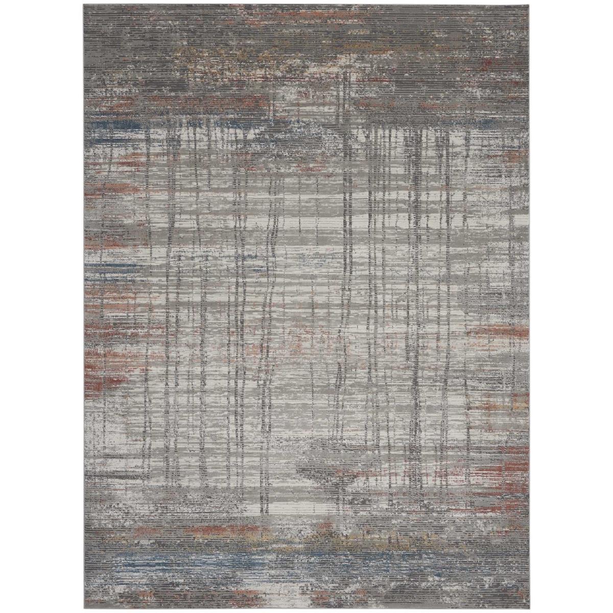 Rustic Textures RUS12 Abstract Rugs in Grey Multicolour 160x221cm – image 5