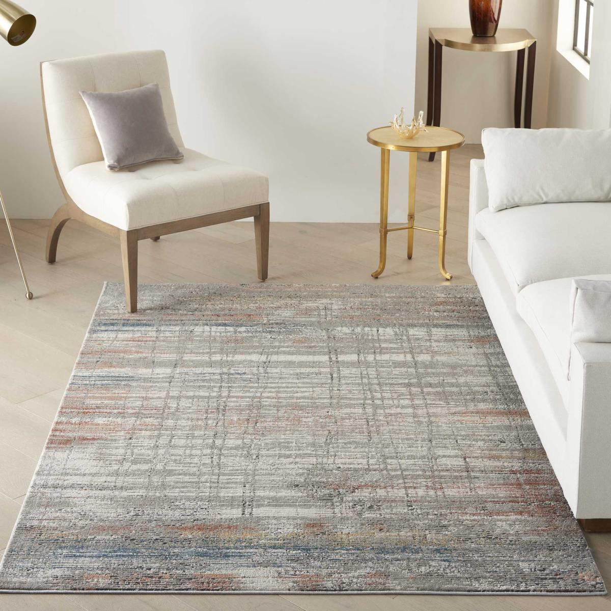 Rustic Textures RUS12 Abstract Rugs in Grey Multicolour 160x221cm – image 1